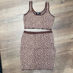 Two piece knit set - tank and skirt. Small